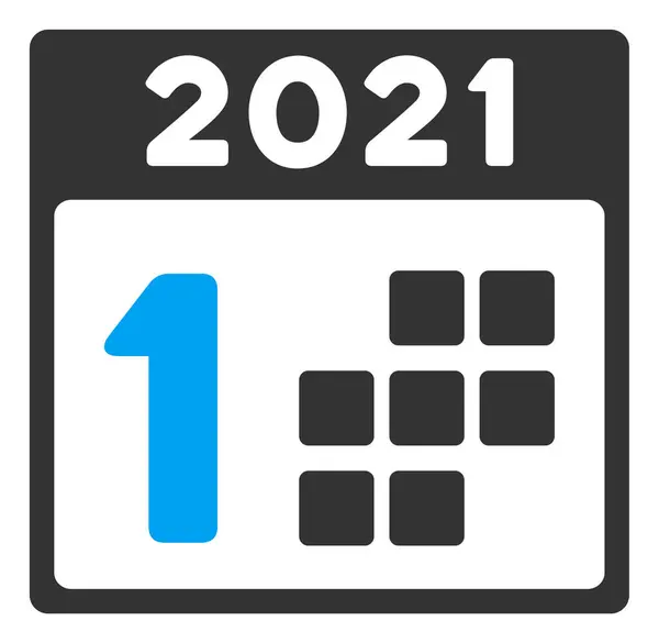 2021 Pierwszy dzień Raster płaska ikona — Zdjęcie stockowe