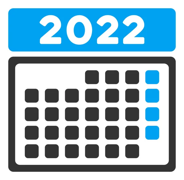 2022 Miesiąc Kalendarz Raster płaska ikona — Zdjęcie stockowe