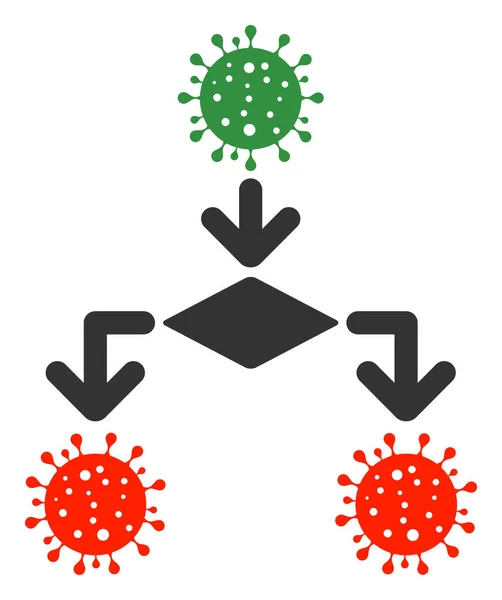 Coronavirus Replication Raster Flat Icon — Stock Photo, Image