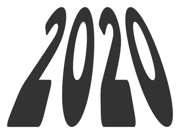 2020 Perspectief Cijfers Vector Vlakke Icon — Stockvector