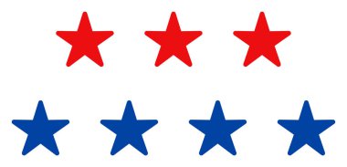 Düz Raster Yıldız Katmanları Simgesi Yıldızlı Amerikan Demokratik Renkleri