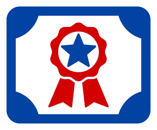 Flat Raster Diploma Icon in American Democratic Colors with Stars — Stock Photo, Image