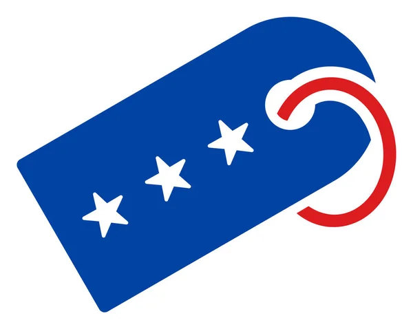 Düz Raster Tag Simgesi Yıldızlı Amerikan Demokratik Renkleri — Stok fotoğraf