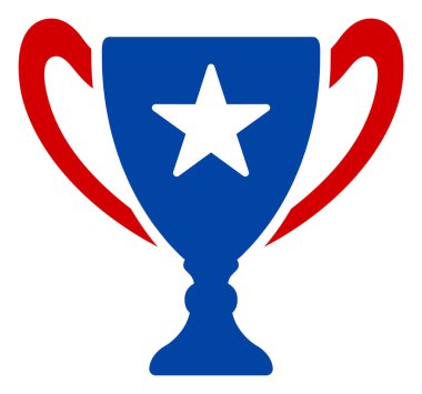 Düz Raster Ödülü Kupası Simgesi Yıldızlı Amerikan Demokratik Renkleri