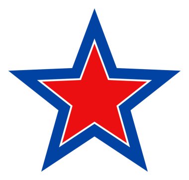 Düz Raster İç Yıldız Simgesi Yıldızlı Amerikan Demokratik Renkleri