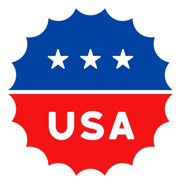 Flat Raster USA Medallion Logo Icon in American Democratic Colors with Stars — Stock Photo, Image