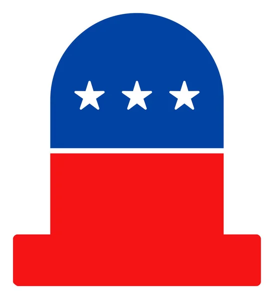 Икона плоского растрового кладбища в американских демократических цветах со звездами — стоковое фото