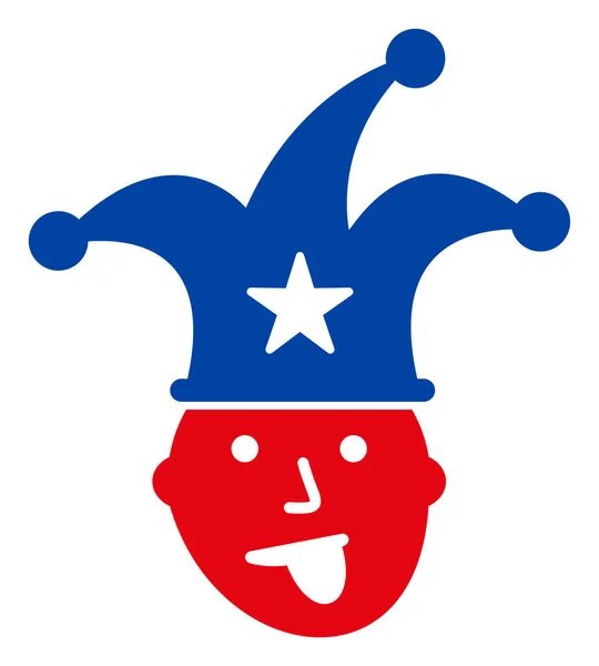 Flat Raster Joker Ikon i amerikanska demokratiska färger med stjärnor — Stockfoto