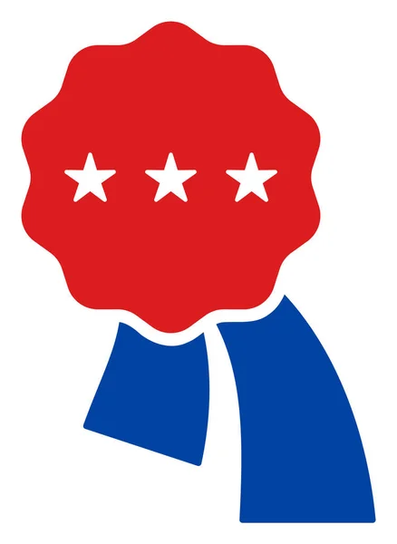 Flat Raster Bästa utmärkelse ikonen i amerikanska demokratiska färger med stjärnor — Stockfoto