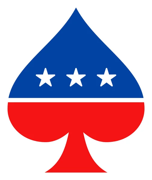 Düz Raster Kumarhanesi Yıldızlı Amerikan Demokratik Renkleri Simgesi — Stok fotoğraf