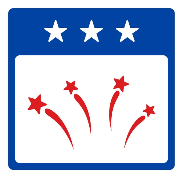 Düz Raster Kutlama Takvimi Günü Yıldızlı Amerikan Demokratik Renkleri Simgesi — Stok fotoğraf