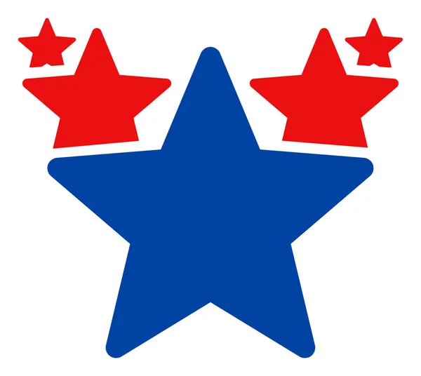 Płaska ikona Raster Hit Parade w amerykańskich demokratycznych kolorach z gwiazdami — Zdjęcie stockowe