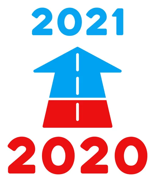 Flat Raster 2021 Future Road Icon em cores democráticas americanas com estrelas — Fotografia de Stock