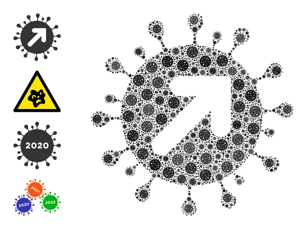 Virus Vektor Mosaik Ikon dari Item Virus Kovid - Stok Vektor