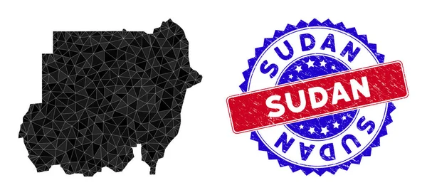 Sudan Üçgen Ağı ve Tehlike İki Renkli Filigran Haritası