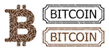 Bitcoin Tehlike Damgaları ve Bitcoin Kahve Tanesi Kolajı
