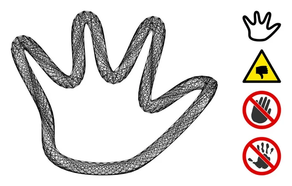 Lineaire ontkenning Gesture Vector Mesh — Stockvector