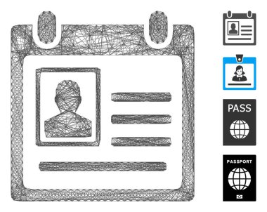 Ağ Kişi Kartı Vektör Ağı