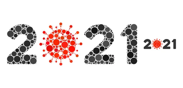 2021 Covid Year｜モザイクof Circle Dots — ストックベクタ