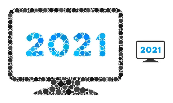 2021 Affichage mosaïque de points ronds — Image vectorielle