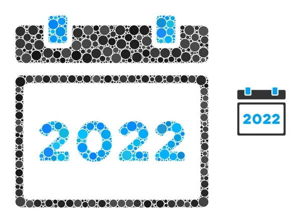 2022 Ημερολόγιο Ψηφιδωτό του κύκλου Pixels — Διανυσματικό Αρχείο