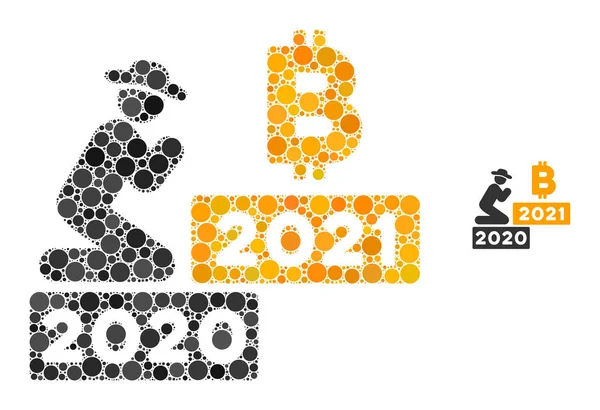 สุภาพบุรุษอธิษฐาน Bitcoin 2021 องค์ประกอบของคะแนนกลม — ภาพเวกเตอร์สต็อก