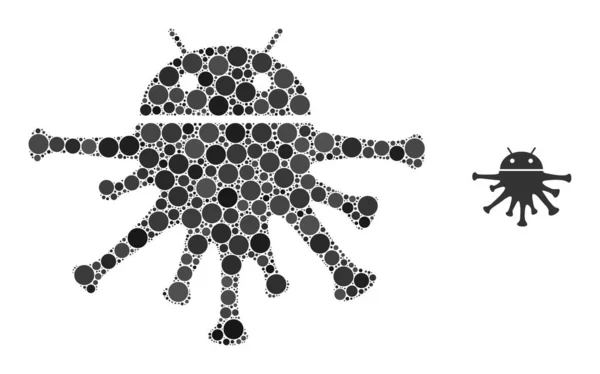 Mosaïque Nanobot de points de cercle — Image vectorielle