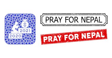 Nepal Kazınmış Mühür Damgaları ve Virüs Deliği Mozaiği İçin Dua Et 2021 Para İçin Dua Et