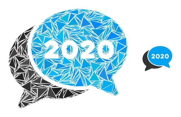 Triangle Mosaïque 2020 Chat Messages Icône — Image vectorielle