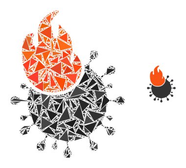 Üçgen Mozaik Koronavirüs Simgesi Ateşledi