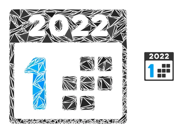 Triangle mosaïque 2022 Icône de premier jour — Image vectorielle