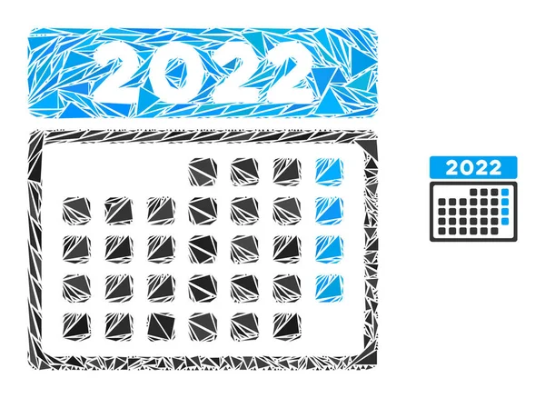 Driehoek Mozaïek 2022 Maand Kalender Pictogram — Stockvector