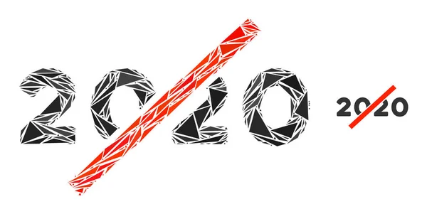 Mosaico del triángulo No 2020 Año Icono — Vector de stock