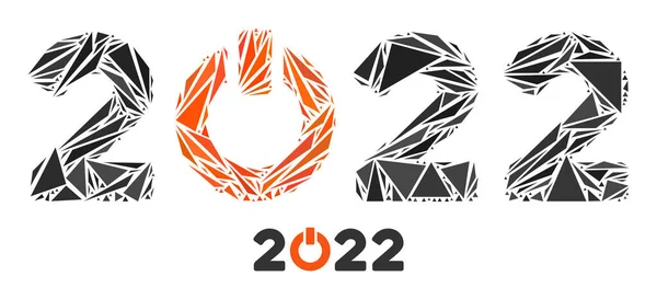 Driehoek Mozaïek Start 2022 bijschrift pictogram — Stockvector