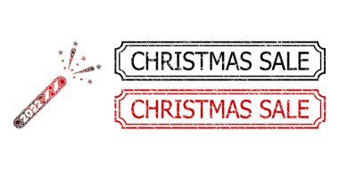 Noel İndirimli Grunge Damgaları ve 2022 Coronavirus Elementleri Havai fişek Mozaiği