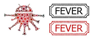 Notchlı Ateşli Rozetler ve Covid Ögelerinin Nanobot Mozaiği