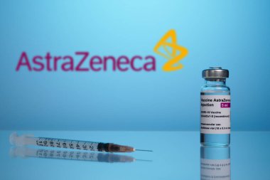 AstraZeneca Covid Aşı Logosu ve Şırınga Aşılama
