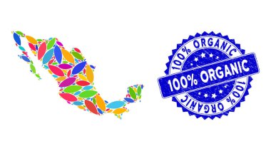 % 100 Organik Rozet ve Meksika Haritası Renkli Kokain Yaprak Maddeleri