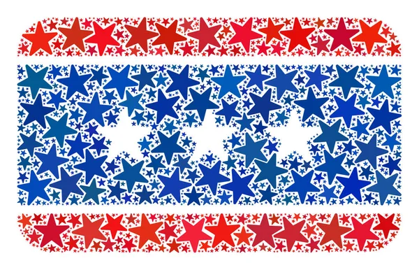 Cartão de acesso vetorial Mosaico das estrelas nas cores democráticas americanas — Vetor de Stock