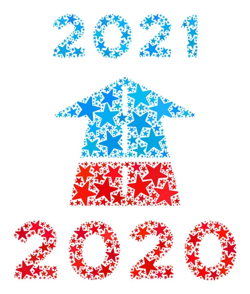 Vector 2021 Future Road Mosaico das Estrelas nas Cores Democratas Americanas —  Vetores de Stock