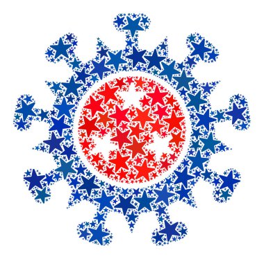 Amerikan Demokratik Renklerindeki Yıldızların Vektör Viral Yapısı