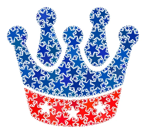 矢量总统，美国民主色彩中的星星的王冠拼图 — 图库矢量图片