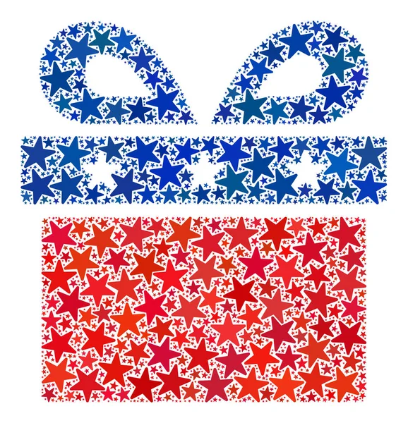 Colagem de estrelas em cores democráticas americanas — Vetor de Stock