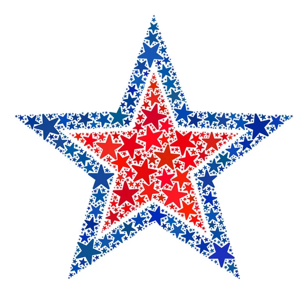 Vector Inner Star Collage de estrellas en colores democráticos americanos — Vector de stock