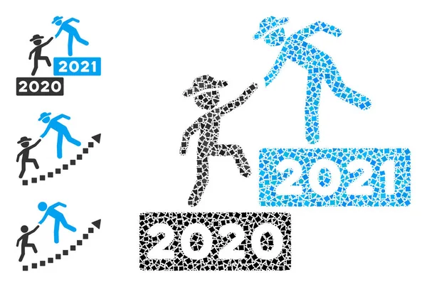 Ragged 2021 Business Training Icon Collage — Διανυσματικό Αρχείο