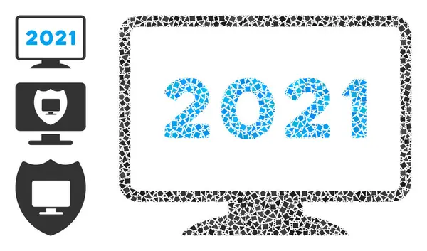 Inégal 2021 affichage icône mosaïque — Image vectorielle
