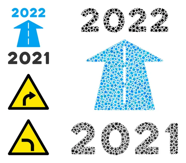 Tuberous 2022 โมเสคไอคอนถนนในอนาคต — ภาพเวกเตอร์สต็อก