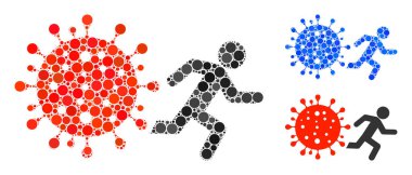 Yuvarlak Noktalı Adam Simge Mozaiğinden Kaçtı