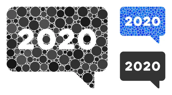 Circle 2020 Meddelande Icon Mosaic — Stock vektor