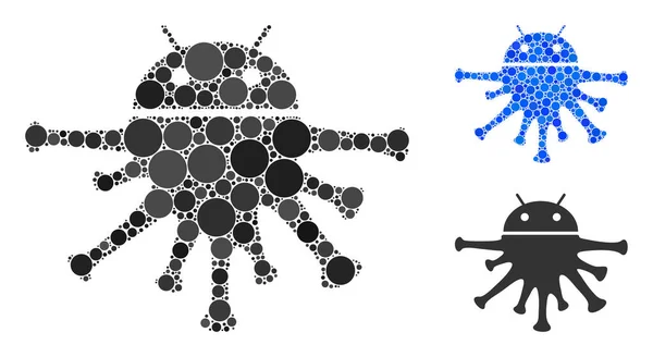 Dot rond Nanobot Icône Mosaïque — Image vectorielle